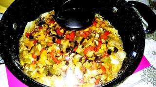 Mushrooms, Color Pepper and Cabbage Pot recipe