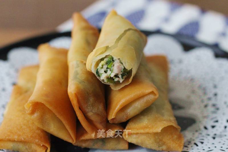 #春野菜#——shepherd's Purse Spring Rolls recipe