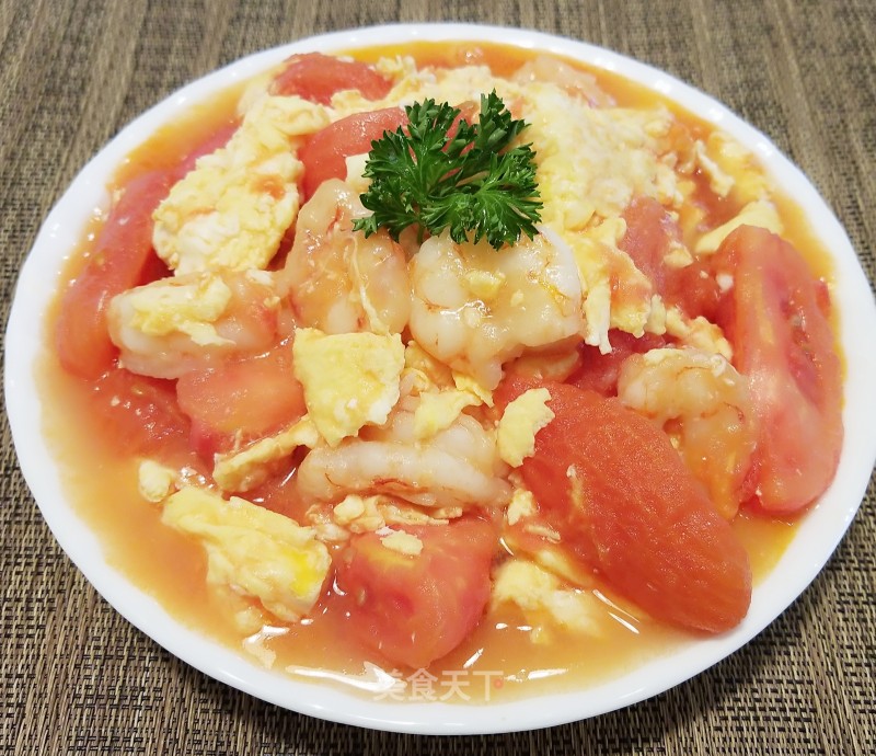 Stir-fried Tomatoes with Eggs and Shrimp recipe