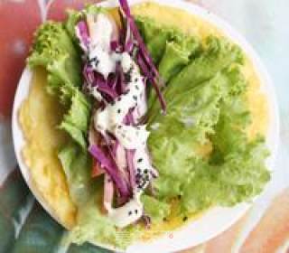 Egg Burrito with Ham, Lettuce and Purple Kale recipe