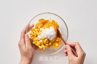 Baked Sweet Potatoes with Corn Cheese recipe