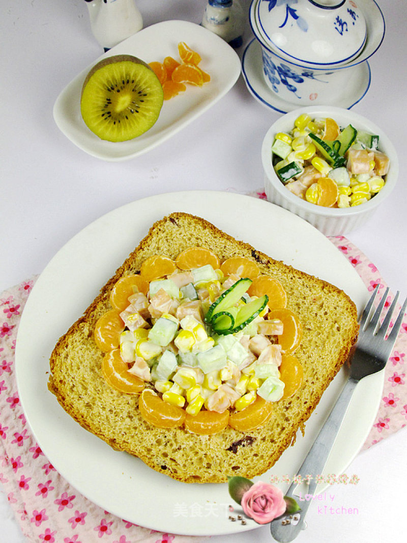 Ham and Corn Salad Toast Slices recipe
