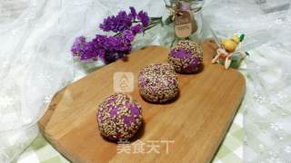 #aca Baking Star Competition# Banana Sandwich Purple Sweet Potato Hemp Ball recipe