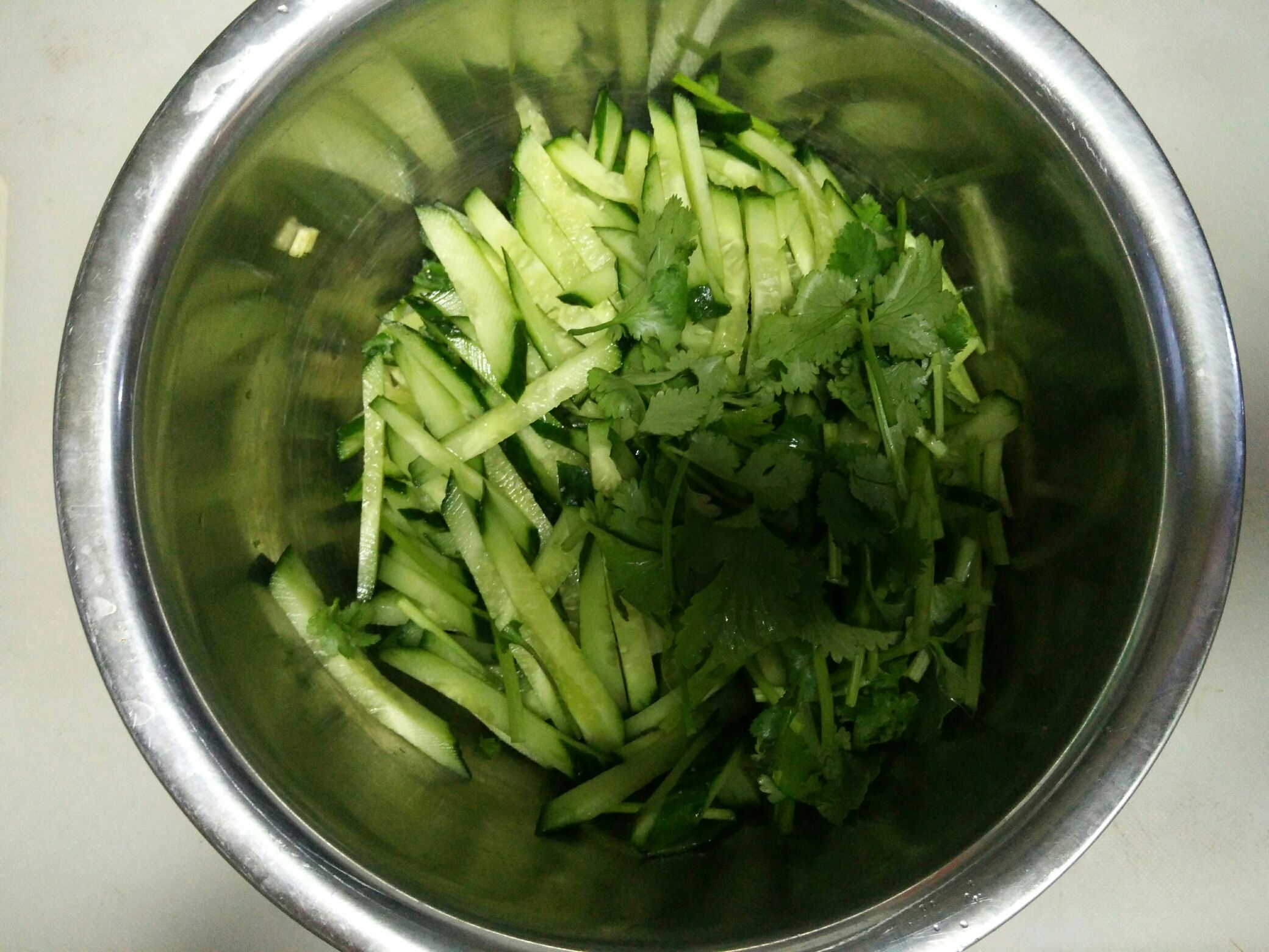 Spicy Strips Mixed with Cucumber recipe