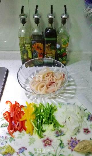 Black Pepper Three Color Squid Ring recipe