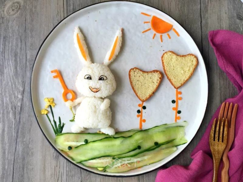 #trust之美#cute Pet Rabbit Rice Ball recipe
