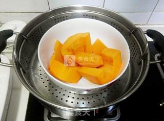 Children's Favorite-pumpkin Glutinous Rice Bean Paste Cake recipe