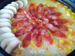 【yiru Private House Style Rice】taji Pot Corn Sausage Rice recipe
