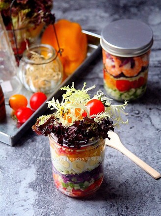 Light-fat Colorful Jar Salad recipe