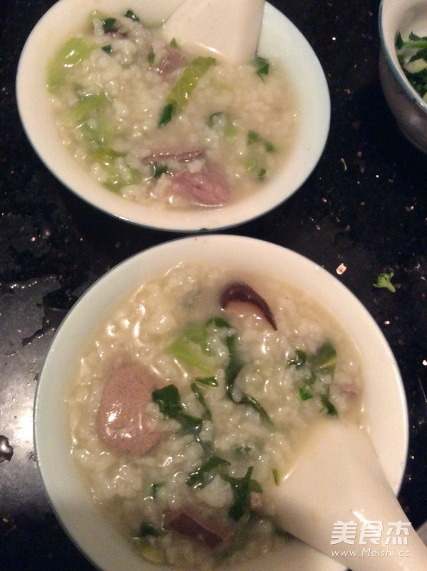 Delicious Light Porridge (lean Pork Liver, Mushroom and Mustard Porridge) recipe