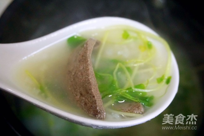 Pork Liver Porridge with Pea Seedlings recipe