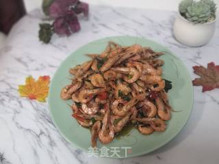 Scallion Fried River Prawn recipe