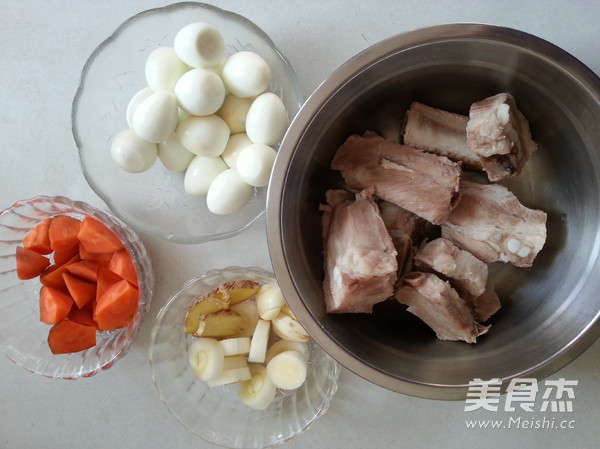 Braised Pork Ribs with Quail Eggs recipe