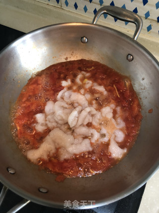 Scalloped Dragon Fish and Tomato Soup recipe