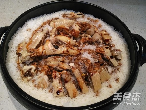 Salted Chicken Claypot Rice recipe