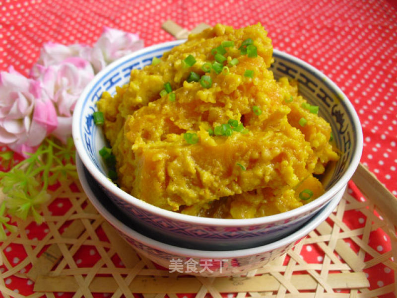 Baked Pumpkin with Salted Egg Yolk recipe