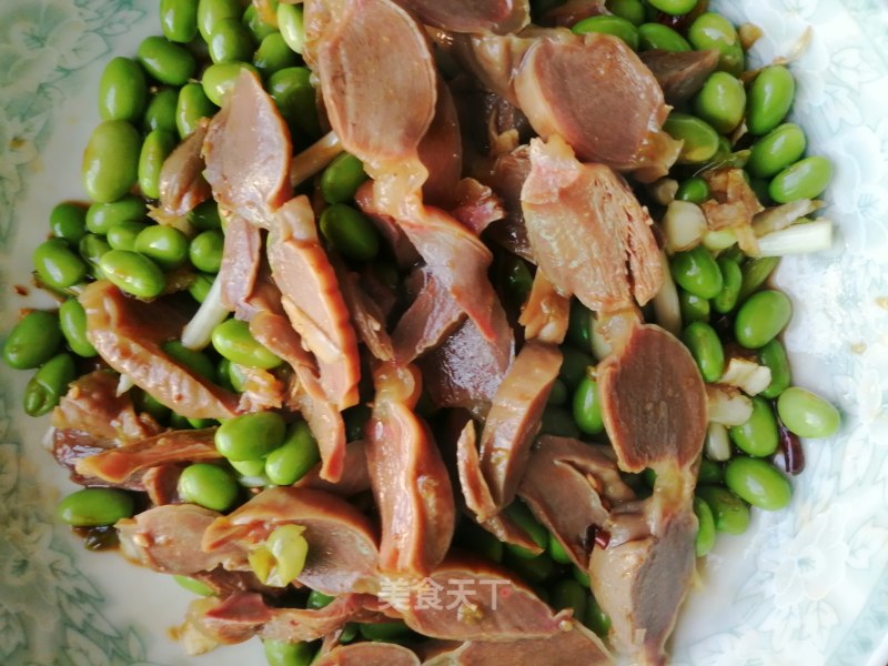 Edamame Mixed with Chicken Gizzards recipe