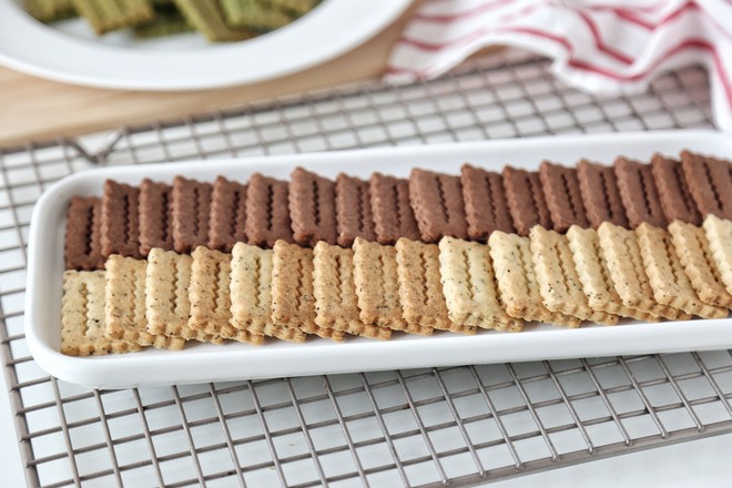 Black Tea, Matcha, Chocolate Butter Cookies recipe