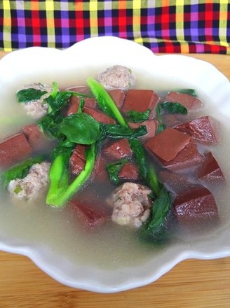 Pork Blood and Meatball Soup recipe