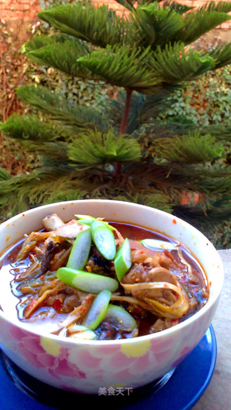 Stewed Chicken Nuggets with Kimchi and Mushrooms recipe