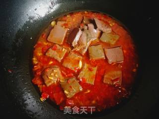 Roasted Duck Blood with Garlic Sprouts recipe