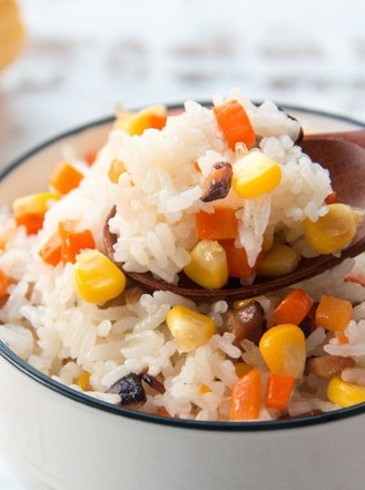 Fried Rice with Mushrooms and Corn recipe