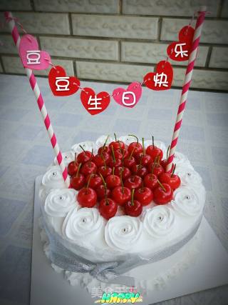 #四session Baking Contest and It's Love to Eat Festival# Cherry Butter Birthday Cake recipe