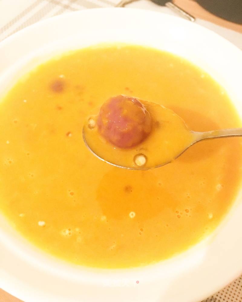 Pumpkin Purple Sweet Potato Sago recipe