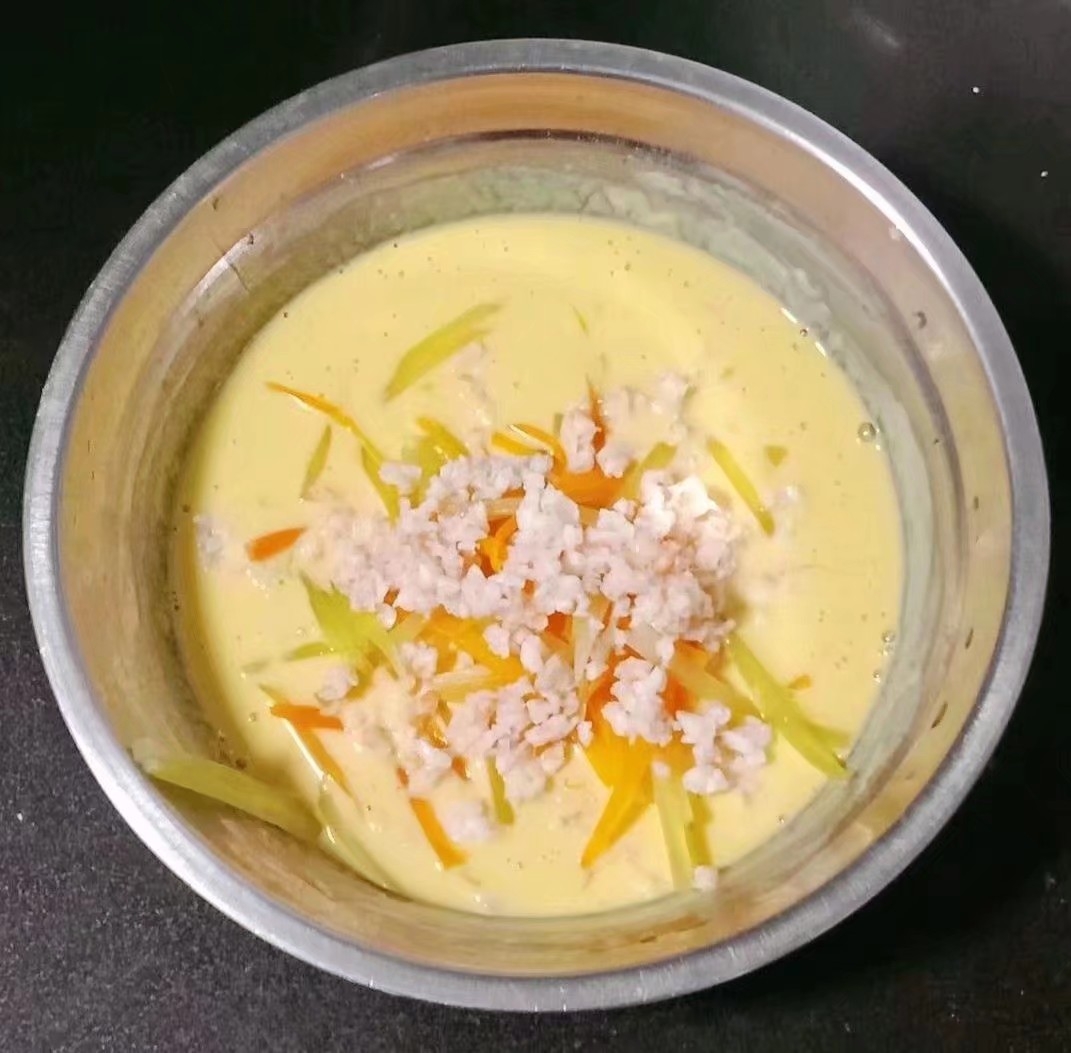 Shrimp and Seasonal Vegetable Omelette (baby Food Supplement) recipe