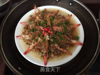 Steamed Shrimp with Enoki Mushroom and Garlic recipe