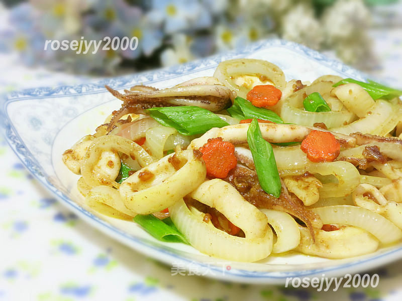 Curry Squid and Onion Rings - Seafood recipe