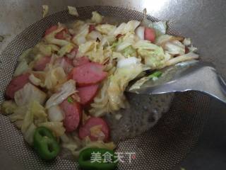 Stir-fried Cabbage with Sausage recipe