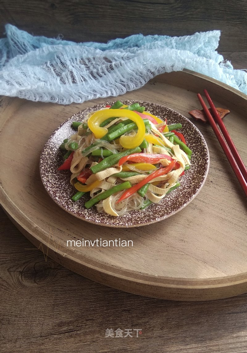 Colorful Bean Curd Mixed with Cowpea recipe