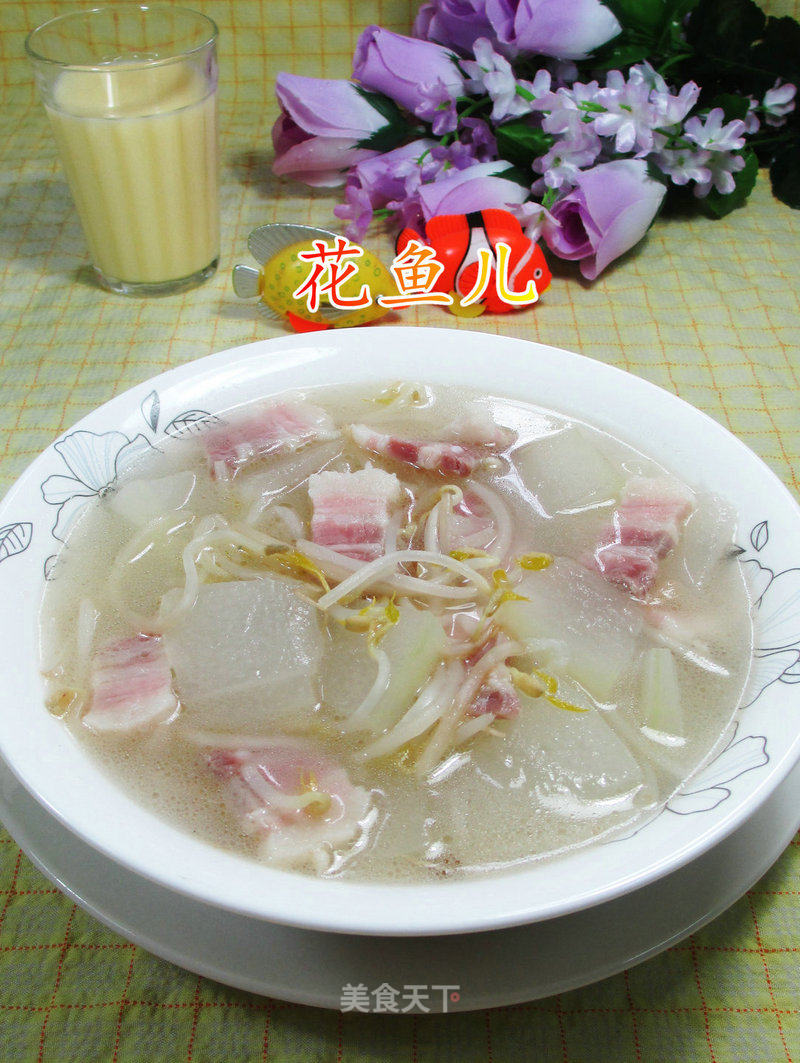 Bacon Mung Bean Sprout Winter Melon Soup recipe