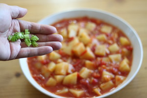 Sweet and Sour-diced Tomato and Potato recipe