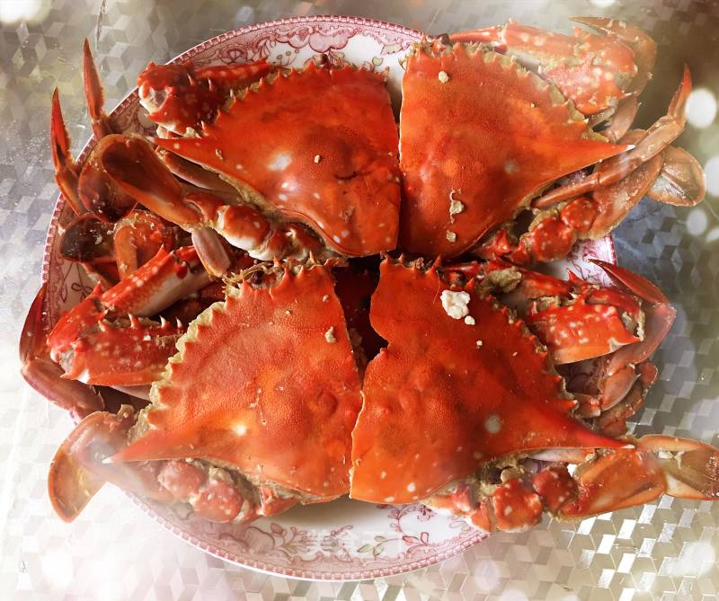 Fried Sea Crab with Ginger and Spring Onion recipe