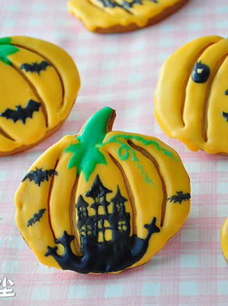 Halloween Icing Pumpkin Cookies