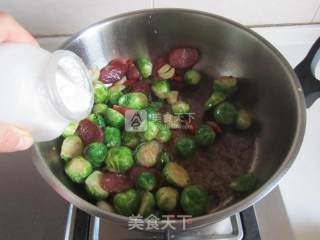 Sausage Fried Sprouts recipe