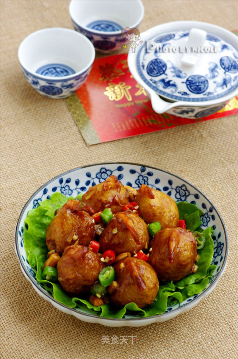 Kung Pao Potato Shrimp Balls recipe