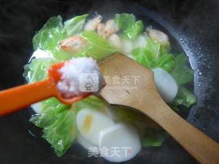 Jiangbai Shrimp, Cabbage and Rice Cake Soup recipe