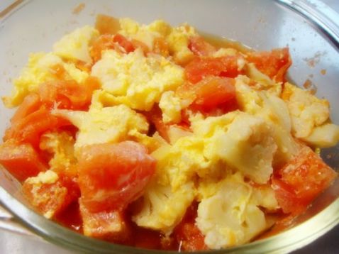 Tomato Cauliflower Steamed Egg recipe