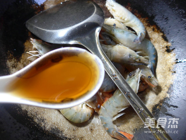 Stir-fried Large Head Shrimp with Plum Dried Vegetables and Rice White recipe