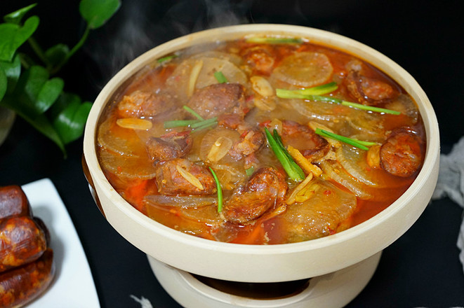 Sausage and Radish in Clay Pot recipe