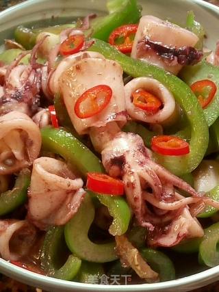 Green Pepper Squid recipe