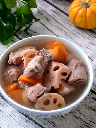 Stewed Pork Ribs with Lotus Root and Carrots recipe