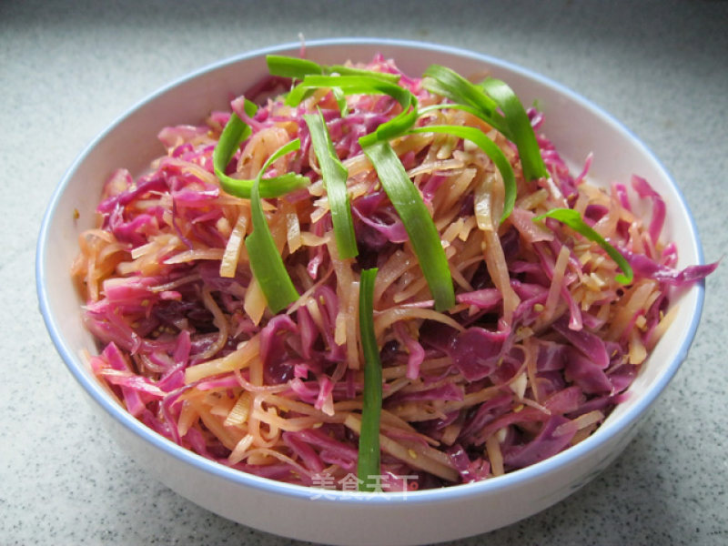 Potato Shreds with Purple Cabbage recipe