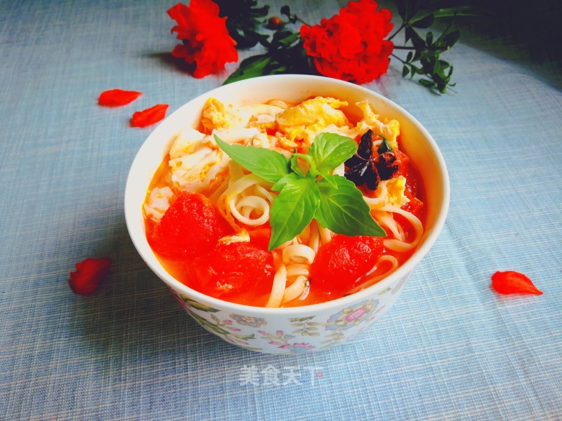 Tomato and Egg Soup Lo Mein recipe