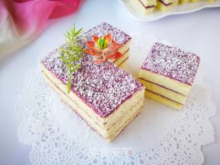 #四session Baking Contest and It's Love to Eat Festival# Fondant Purple Sweet Potato Sandwich Cake recipe