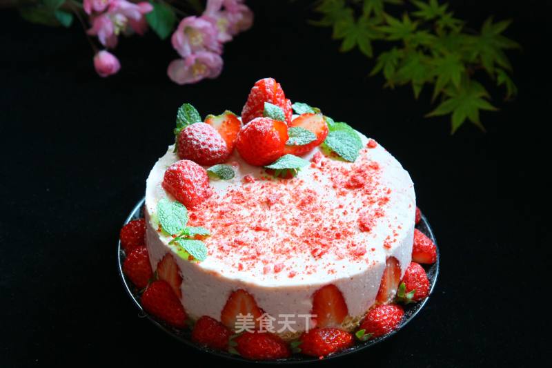 #四节baking Contest Cum是爱吃节#freeze-dried Strawberry Yogurt Mousse recipe