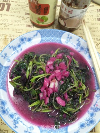Stir-fried Red Rice Amaranth recipe